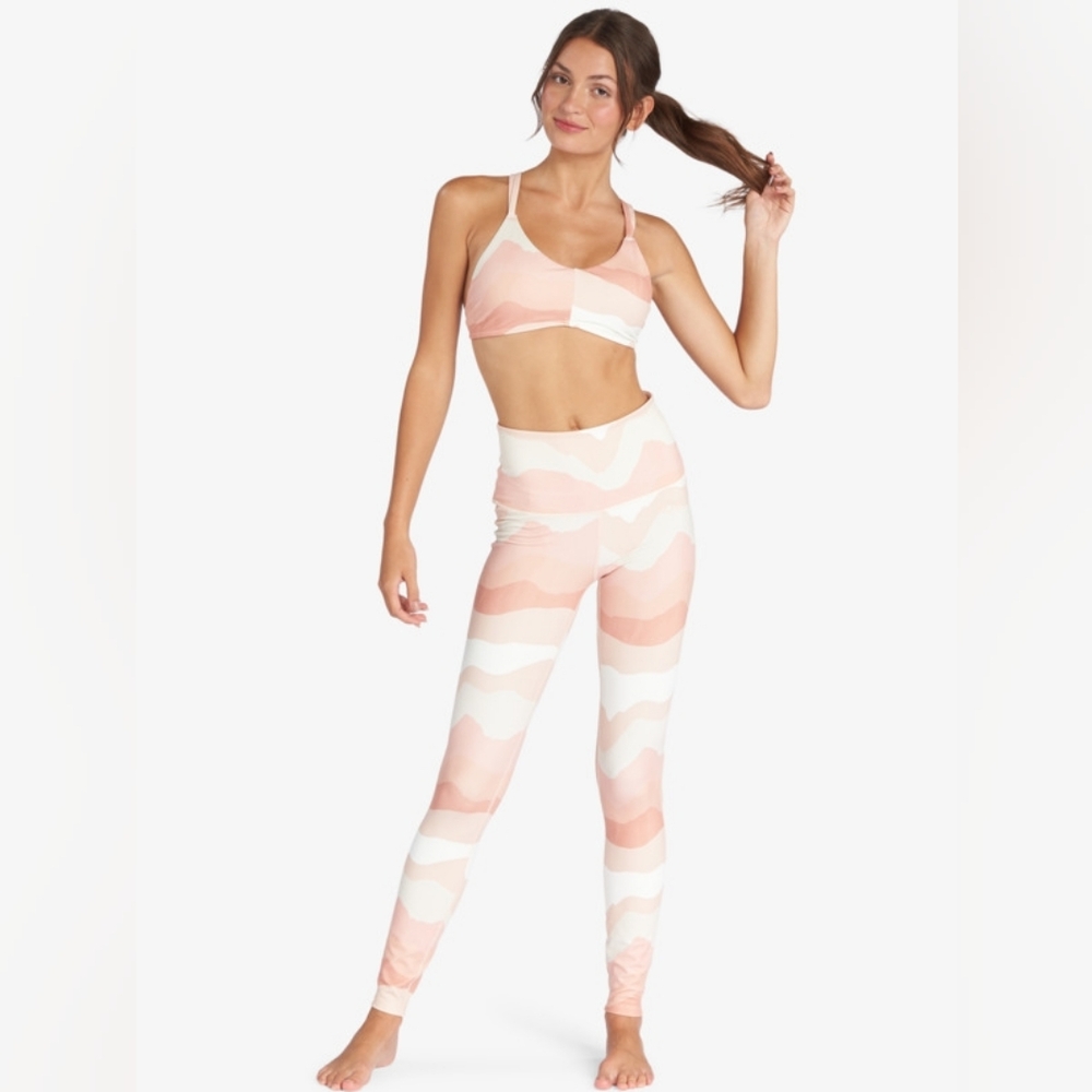 Pink and White Striped Activewear Set